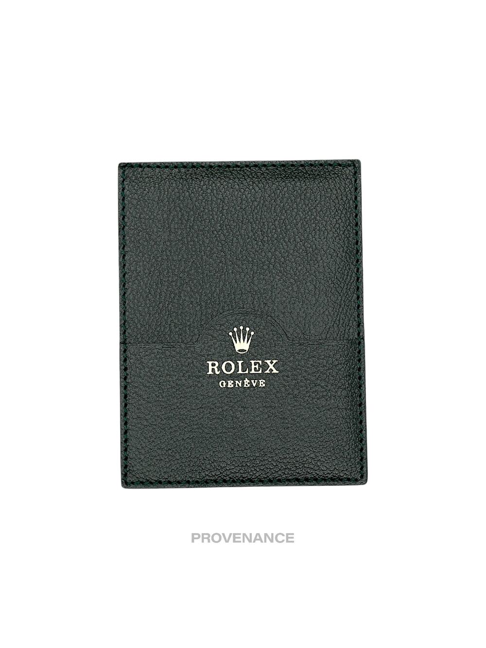🔴 Rolex Card Holder Wallet - Green Leather